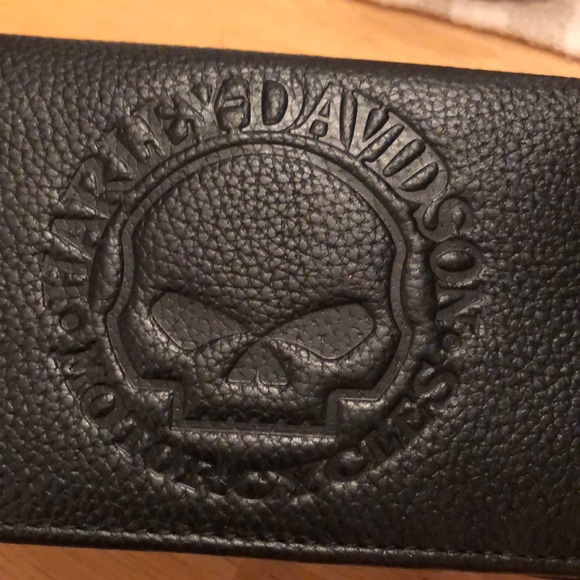 Harley Davidson Black Leather Rodeo Willie G Embossed Skull Long Wallet NWT - Picture 16 of 16